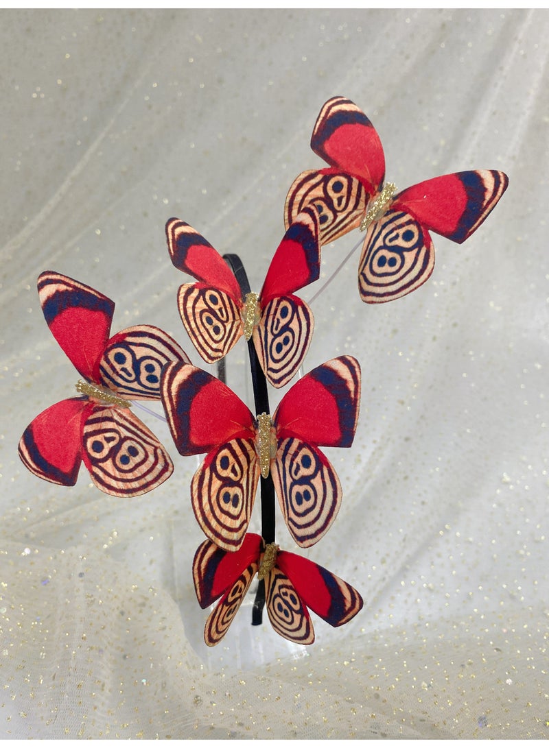 NAME Fabric colorful butterfly galvanized iron headband for teens and woman hair decoration - Image 2